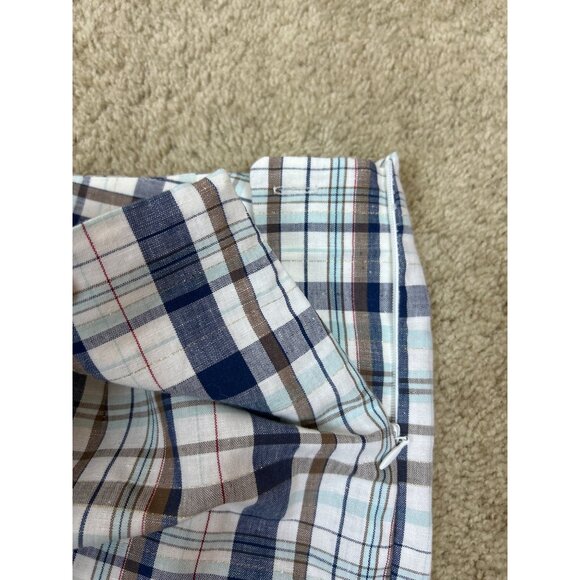 Talbots Cropped Ankle Pants Women's Plaid Metallic Linen Cotton Size 18 - Picture 7 of 13